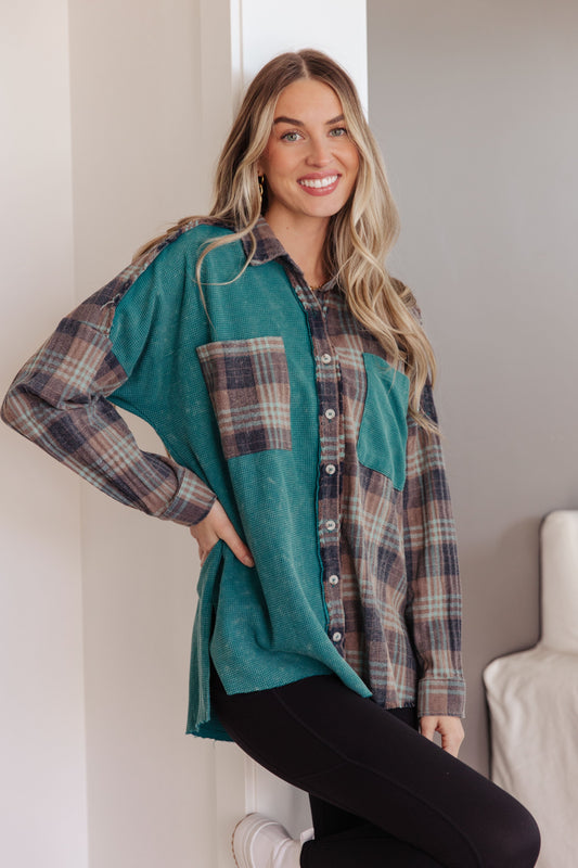 Tied for Time Thermal Plaid Button Up-Womens-Modish Lily, Tecumseh Michigan