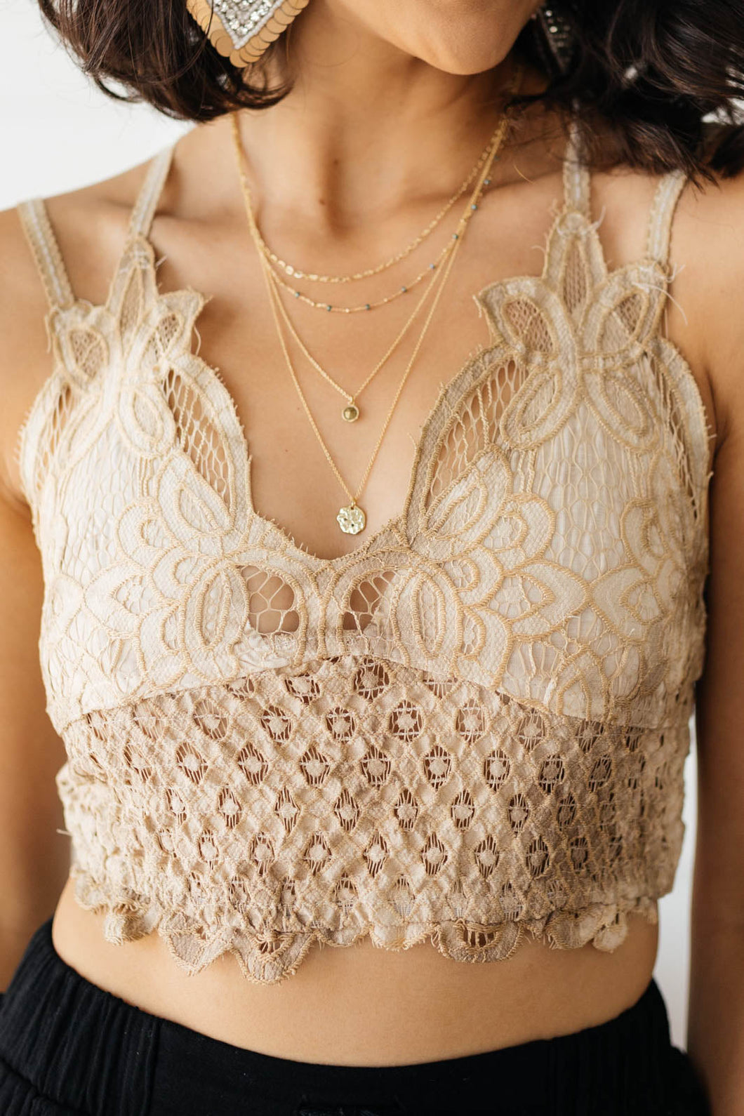 Live In Lace Bralette in Taupe-Womens-Modish Lily, Tecumseh Michigan