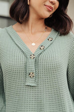Load image into Gallery viewer, Wonderfully Waffled Top in Sage-Womens-Modish Lily, Tecumseh Michigan
