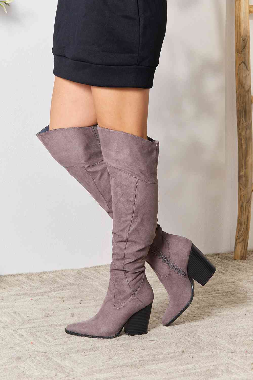 East Lion Corp Block Heel Knee High Boots-Modish Lily, Tecumseh Michigan