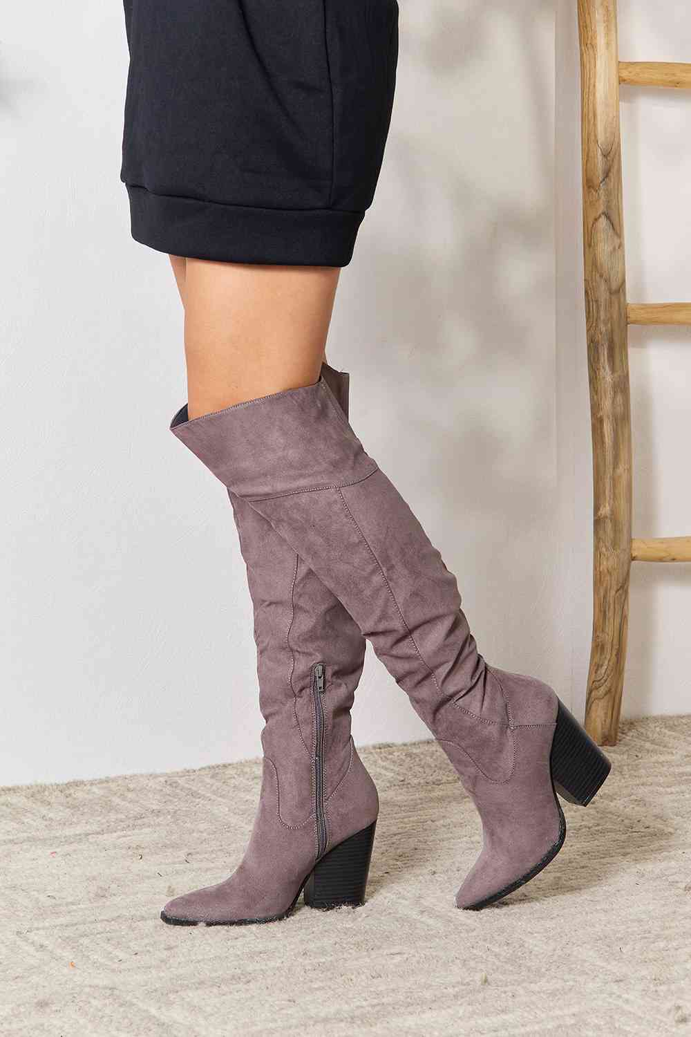 East Lion Corp Block Heel Knee High Boots-Modish Lily, Tecumseh Michigan