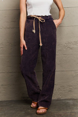 Leap Of Faith Corduroy Straight Fit Pants in Midnight Navy-Modish Lily, Tecumseh Michigan