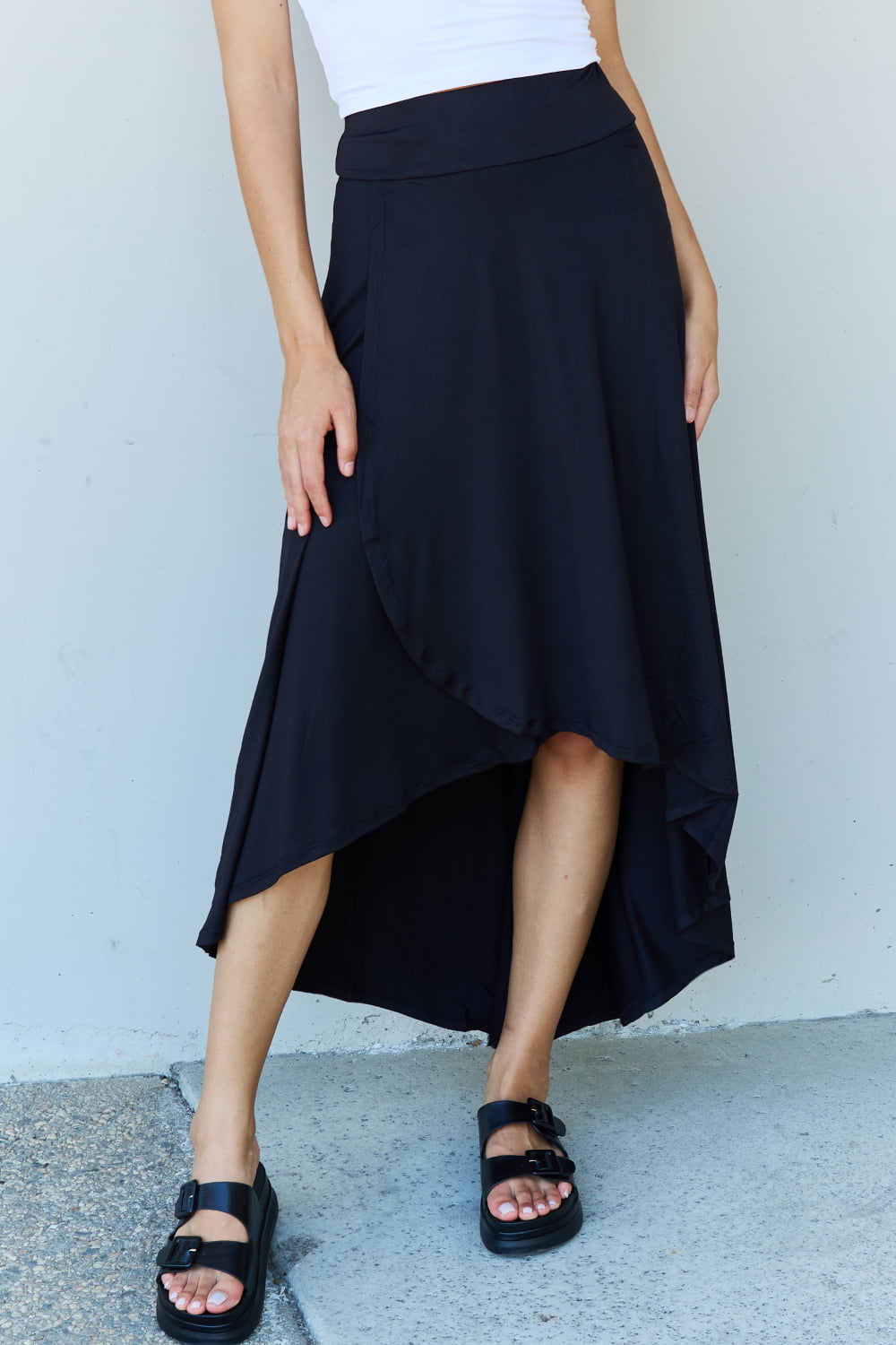 First Choice High Waisted Flare Maxi Skirt in Black-Modish Lily, Tecumseh Michigan