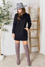 Load image into Gallery viewer, Round Neck Long Sleeve Mini Dress with Pockets-Modish Lily, Tecumseh Michigan
