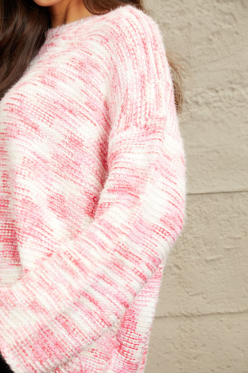 Pink Fuzzy Chunky Knit Sweater-Modish Lily, Tecumseh Michigan