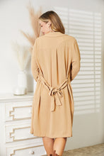 Load image into Gallery viewer, Tan Tied Trench Coat with Pockets-Modish Lily, Tecumseh Michigan
