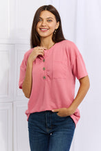 Load image into Gallery viewer, Made For You 1/4 Button Down Waffle Top in Coral-Modish Lily, Tecumseh Michigan
