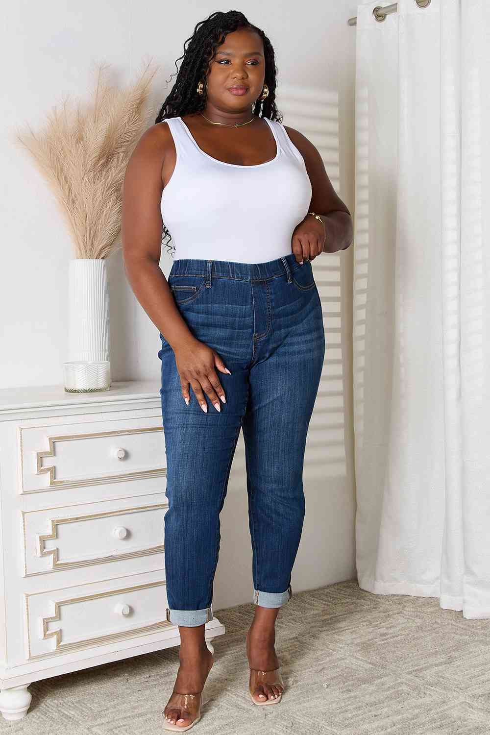 Judy Blue Full Size Skinny Cropped Jeans-Modish Lily, Tecumseh Michigan