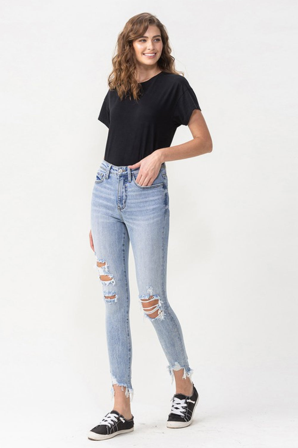 Lovervet Lauren Distressed High Rise Skinny Jeans-Modish Lily, Tecumseh Michigan