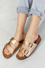 Load image into Gallery viewer, MMShoes Best Life Double-Banded Slide Sandal in Gold-Modish Lily, Tecumseh Michigan
