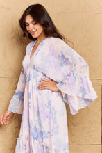 Load image into Gallery viewer, Take Me With You Floral Bell Sleeve Midi Dress in Blue-Modish Lily, Tecumseh Michigan
