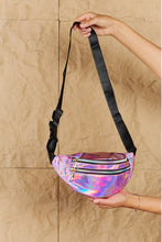 Load image into Gallery viewer, Good Vibrations Holographic Double Zipper Fanny Pack in Hot Pink-Modish Lily, Tecumseh Michigan
