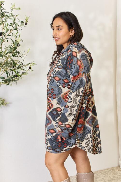 Multi Printed Button Up Hooded Jacket-Modish Lily, Tecumseh Michigan