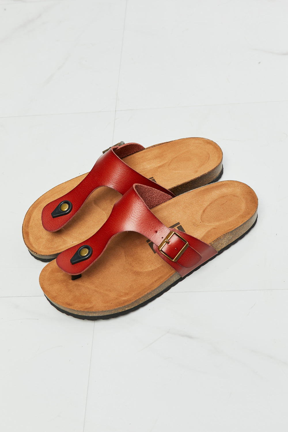 MMShoes Drift Away T-Strap Flip-Flop in Red-Modish Lily, Tecumseh Michigan