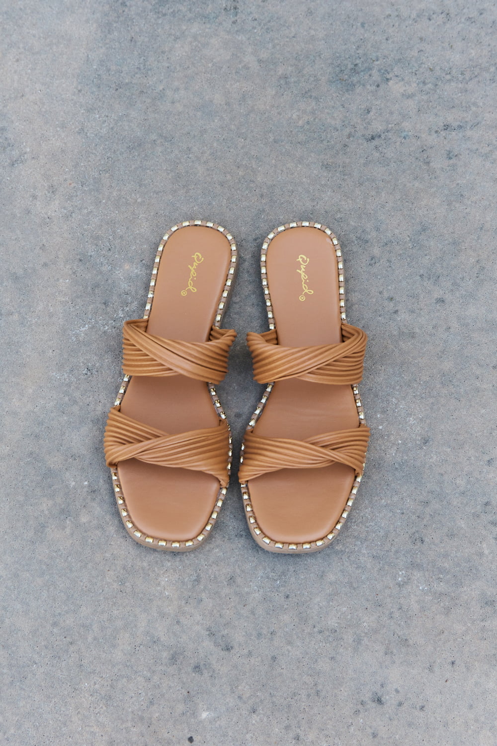 Qupid Summertime Fine Double Strap Twist Sandals-Modish Lily, Tecumseh Michigan