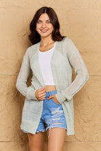 Load image into Gallery viewer, Cozy Era Cable Sweater Cardigan in Light Green-Modish Lily, Tecumseh Michigan

