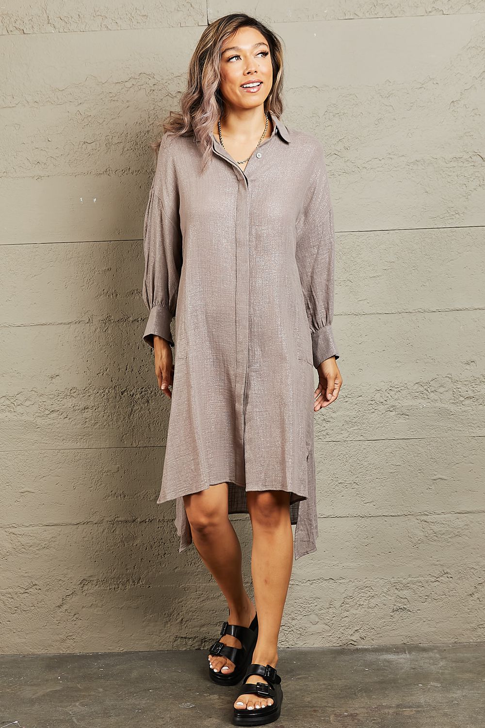 Hold Me Close Button Down Dress-Modish Lily, Tecumseh Michigan