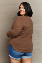 Load image into Gallery viewer, Breezy Days Plus Size High Low Waffle Knit Sweater-Modish Lily, Tecumseh Michigan
